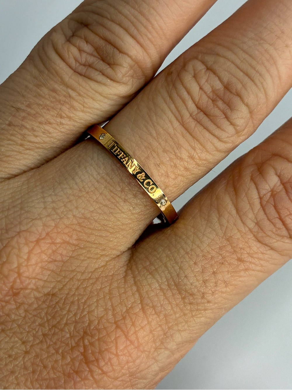 Vintage Gold Thin Band Ring - Size 8